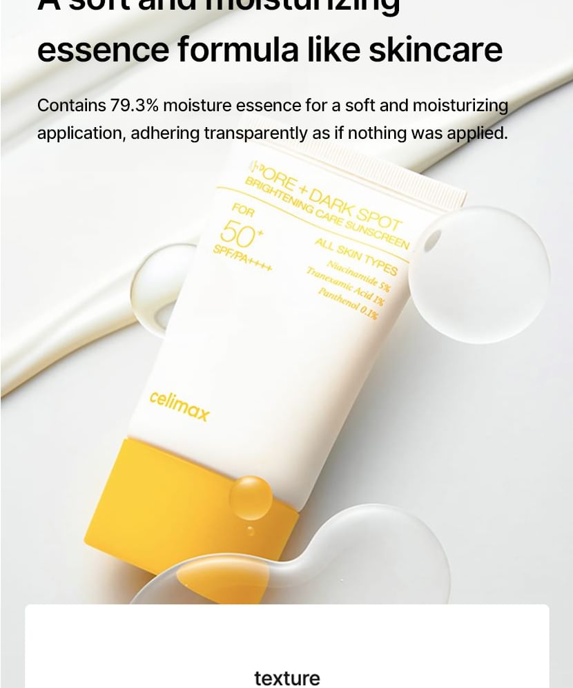 Celimax Pore+Dark Spot Brightening Care Sunscreen SPF 50 PA++++ - 50ml